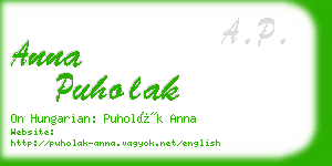 anna puholak business card